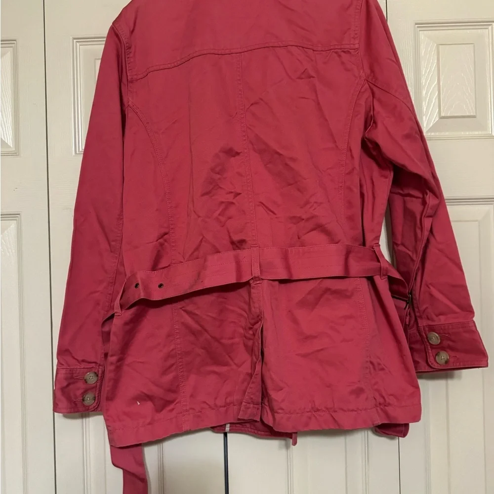 Old Navy Women's Coral Trench Coat peacoat cotton - Picture 6 of 6